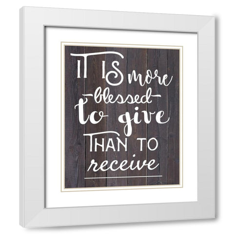 To Give White Modern Wood Framed Art Print with Double Matting by Matic, Jelena