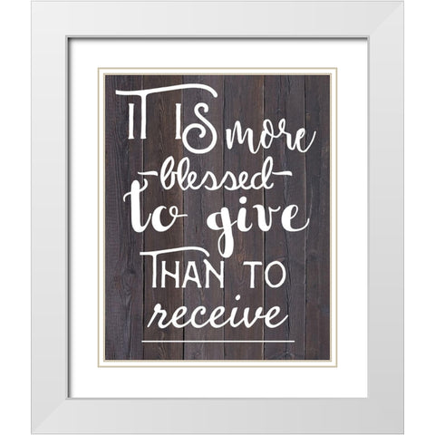 To Give White Modern Wood Framed Art Print with Double Matting by Matic, Jelena