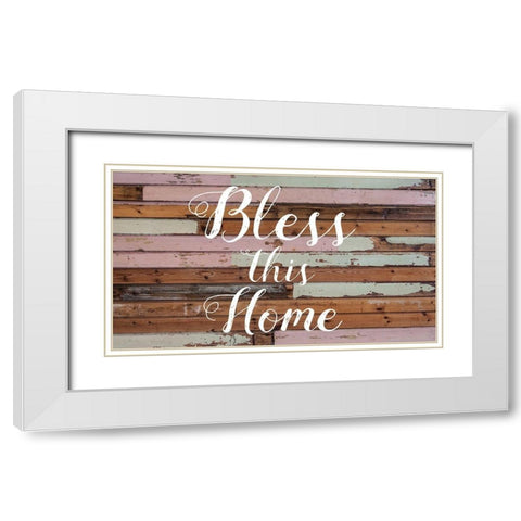 Bless This Home Barnwood White Modern Wood Framed Art Print with Double Matting by Matic, Jelena