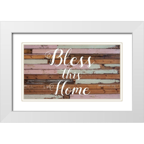 Bless This Home Barnwood White Modern Wood Framed Art Print with Double Matting by Matic, Jelena