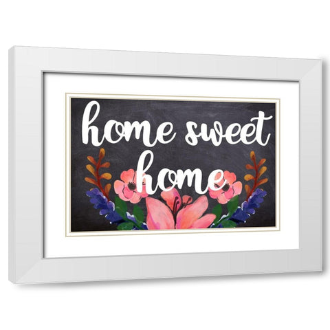 Home Sweet Home White Modern Wood Framed Art Print with Double Matting by Matic, Jelena
