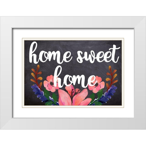 Home Sweet Home White Modern Wood Framed Art Print with Double Matting by Matic, Jelena