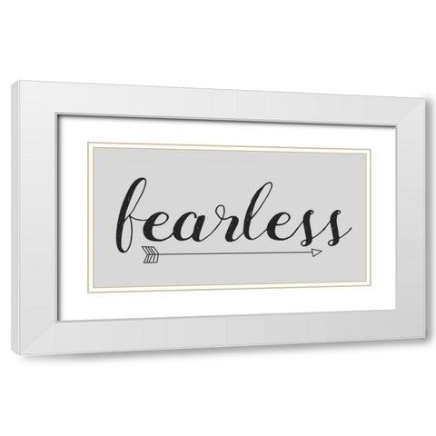 Fearless Grey Arrow White Modern Wood Framed Art Print with Double Matting by Matic,Jelena