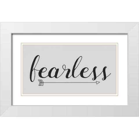 Fearless Grey Arrow White Modern Wood Framed Art Print with Double Matting by Matic,Jelena