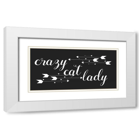 Cat Lady Arrows White Modern Wood Framed Art Print with Double Matting by Matic,Jelena