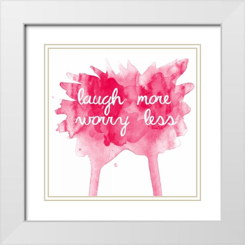 Worry Less White Modern Wood Framed Art Print with Double Matting by Matic, Jelena