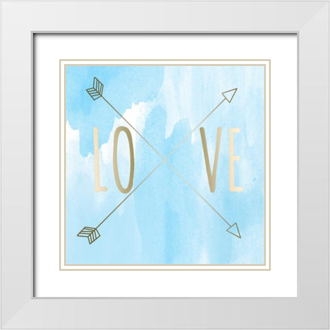 Love Arrow White Modern Wood Framed Art Print with Double Matting by Matic, Jelena