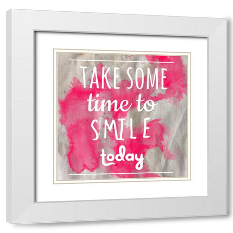Take Some Time White Modern Wood Framed Art Print with Double Matting by Matic, Jelena