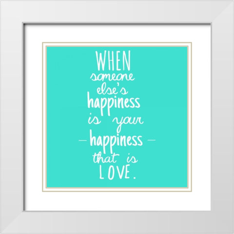 Happiness And Love White Modern Wood Framed Art Print with Double Matting by Matic, Jelena