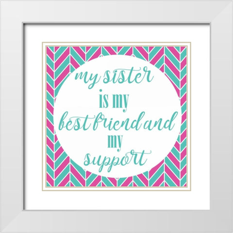 Sister Besties White Modern Wood Framed Art Print with Double Matting by Matic, Jelena