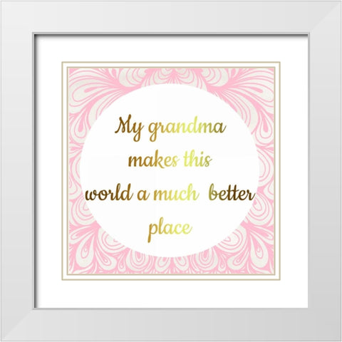 Grandmas World White Modern Wood Framed Art Print with Double Matting by Matic, Jelena