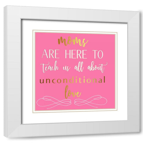 Mothers Love White Modern Wood Framed Art Print with Double Matting by Matic, Jelena
