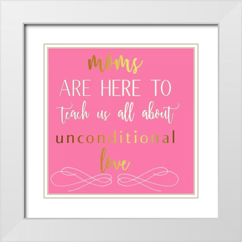 Mothers Love White Modern Wood Framed Art Print with Double Matting by Matic, Jelena
