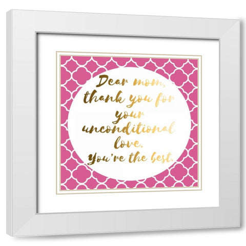 Thank You Mom White Modern Wood Framed Art Print with Double Matting by Matic, Jelena