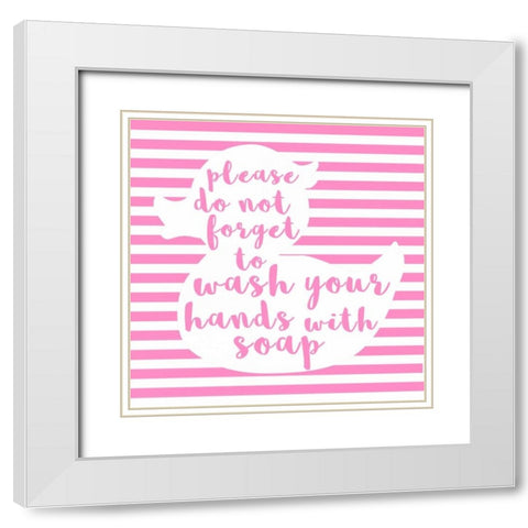 Hand Washing White Modern Wood Framed Art Print with Double Matting by Matic,Jelena