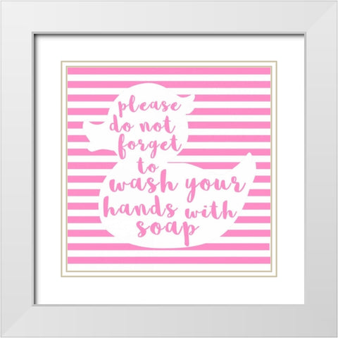 Hand Washing White Modern Wood Framed Art Print with Double Matting by Matic,Jelena