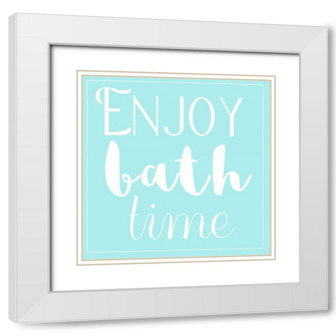 Enjoyable Bath White Modern Wood Framed Art Print with Double Matting by Matic, Jelena
