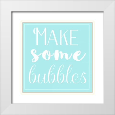 Bubble Making White Modern Wood Framed Art Print with Double Matting by Matic, Jelena
