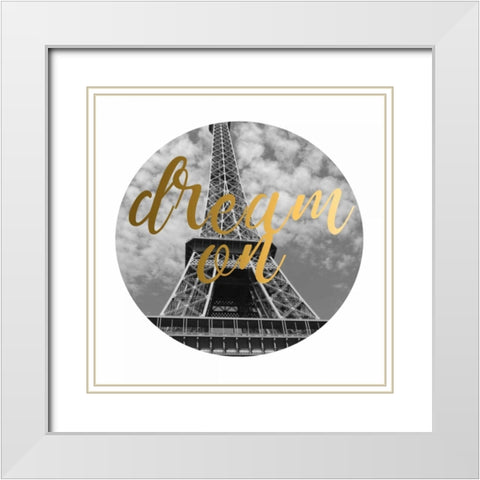Dream Gold White Modern Wood Framed Art Print with Double Matting by Matic,Jelena