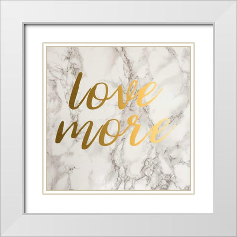 Love More White Modern Wood Framed Art Print with Double Matting by Matic,Jelena