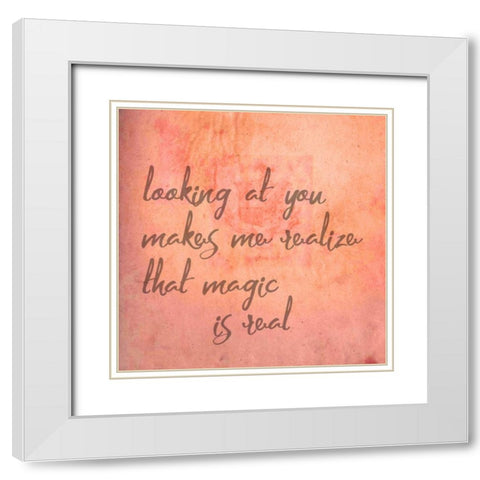 Looking At You White Modern Wood Framed Art Print with Double Matting by Matic,Jelena