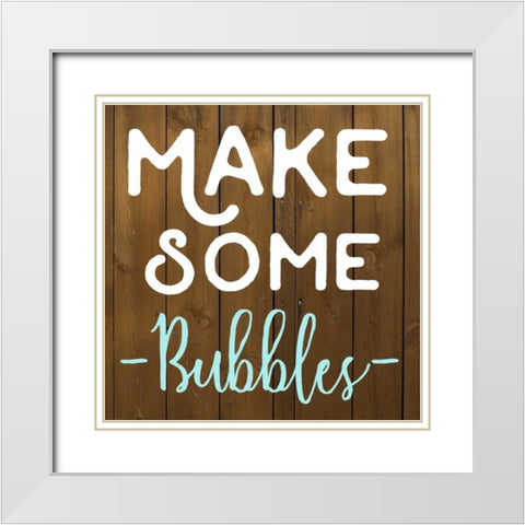 Make Some Bubbles White Modern Wood Framed Art Print with Double Matting by Matic,Jelena