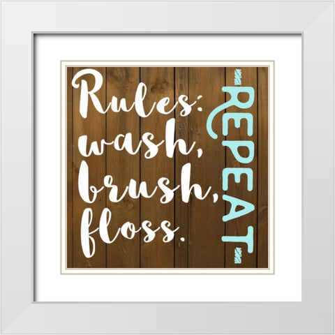 Floss Repeat White Modern Wood Framed Art Print with Double Matting by Matic,Jelena