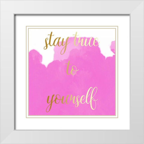 Stay True White Modern Wood Framed Art Print with Double Matting by Matic,Jelena