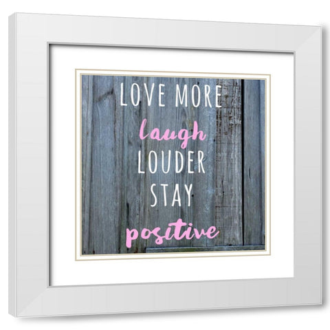 Love More White Modern Wood Framed Art Print with Double Matting by Matic,Jelena