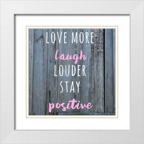 Love More White Modern Wood Framed Art Print with Double Matting by Matic,Jelena