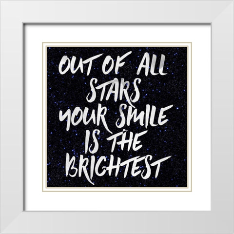 Your Smile White Modern Wood Framed Art Print with Double Matting by Matic,Jelena