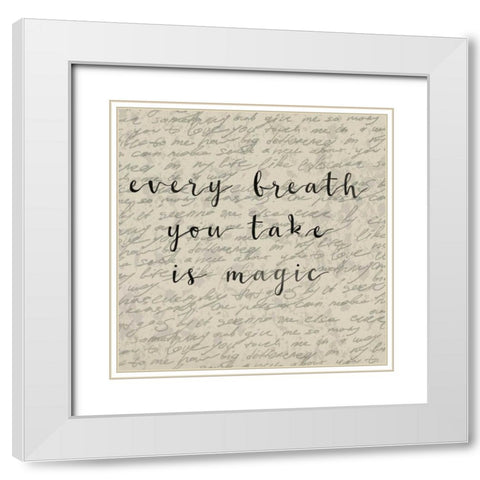 Every Breath You Take White Modern Wood Framed Art Print with Double Matting by Matic,Jelena