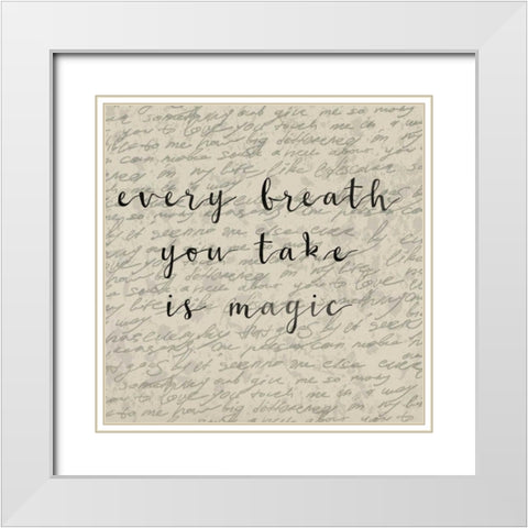 Every Breath You Take White Modern Wood Framed Art Print with Double Matting by Matic,Jelena