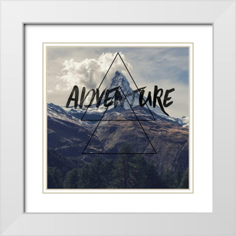 Adventure White Modern Wood Framed Art Print with Double Matting by Matic,Jelena