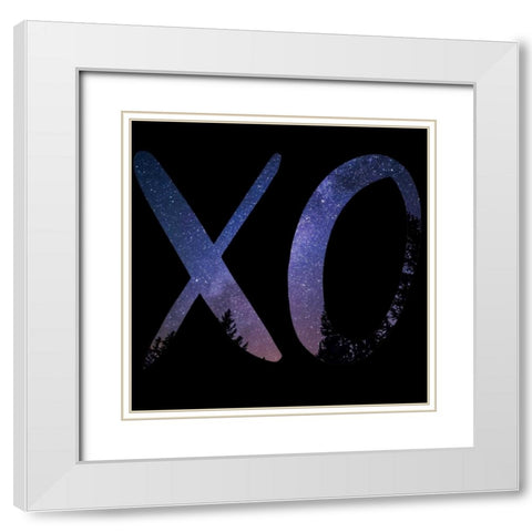 XO Black White Modern Wood Framed Art Print with Double Matting by Matic,Jelena