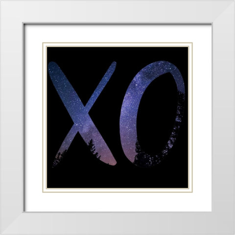 XO Black White Modern Wood Framed Art Print with Double Matting by Matic,Jelena