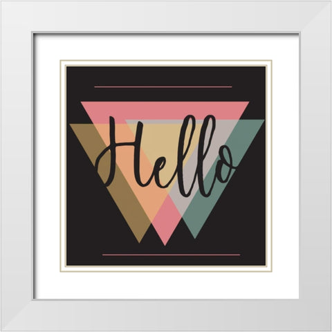 Hello White Modern Wood Framed Art Print with Double Matting by Matic,Jelena