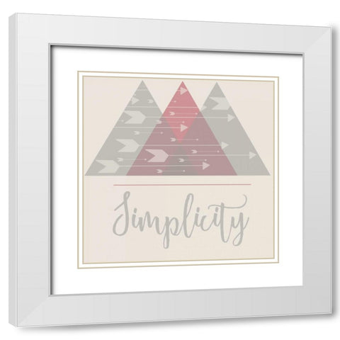 Simplicity White Modern Wood Framed Art Print with Double Matting by Matic,Jelena