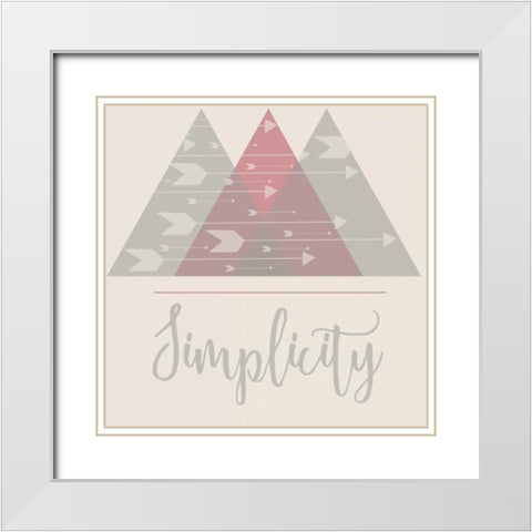 Simplicity White Modern Wood Framed Art Print with Double Matting by Matic,Jelena