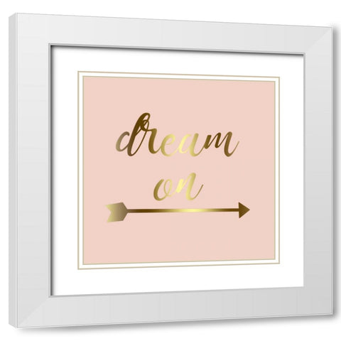Dream In Gold White Modern Wood Framed Art Print with Double Matting by Matic,Jelena