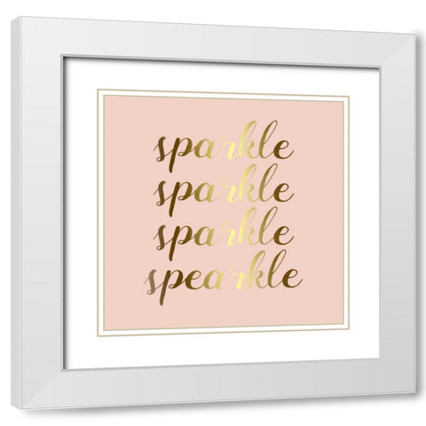 Sparkle In Gold White Modern Wood Framed Art Print with Double Matting by Matic,Jelena