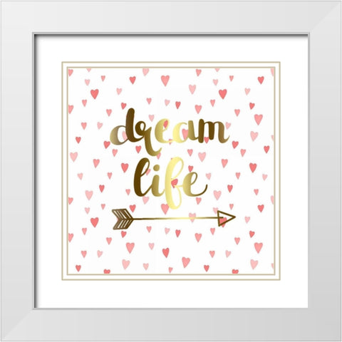 Dream Life White Modern Wood Framed Art Print with Double Matting by Matic,Jelena