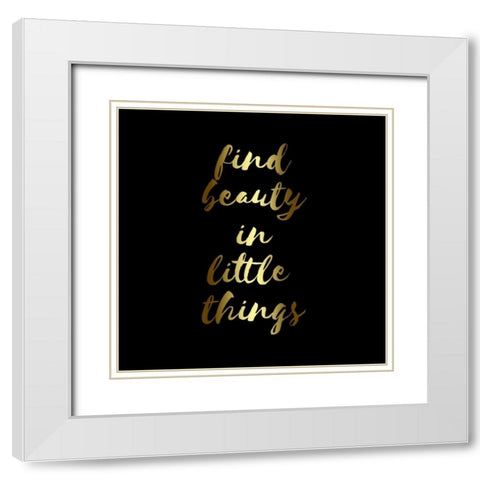 Find Beauty Black Gold White Modern Wood Framed Art Print with Double Matting by Matic,Jelena