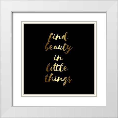 Find Beauty Black Gold White Modern Wood Framed Art Print with Double Matting by Matic,Jelena