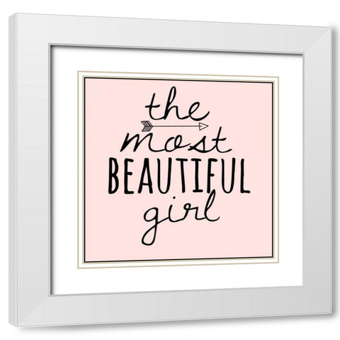 Beautiful Girl White Modern Wood Framed Art Print with Double Matting by Matic,Jelena