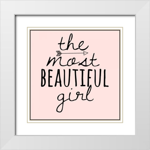 Beautiful Girl White Modern Wood Framed Art Print with Double Matting by Matic,Jelena