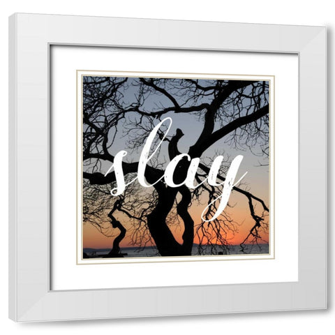 Insta Slay White Modern Wood Framed Art Print with Double Matting by Matic,Jelena