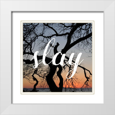Insta Slay White Modern Wood Framed Art Print with Double Matting by Matic,Jelena