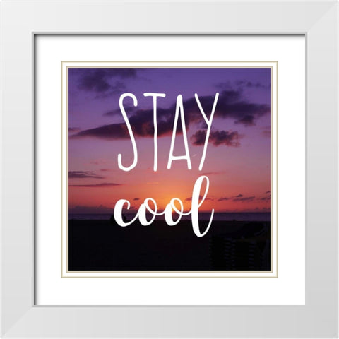 Insta Stay Cool White Modern Wood Framed Art Print with Double Matting by Matic,Jelena