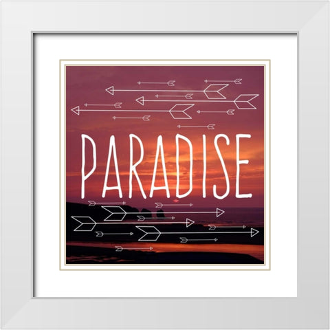 Insta Paradise White Modern Wood Framed Art Print with Double Matting by Matic,Jelena
